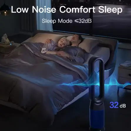 Bladeless Floor Fan With Air Purifier Cooling Heating