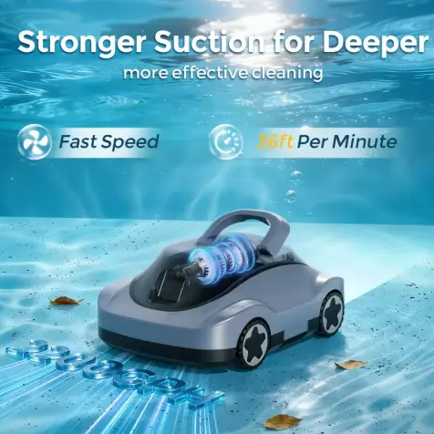 Cordless Robot Pool Cleaner With Powerful Suction Vacuum Cordless Robot Pool Cleaner With Powerful Suction Vacuum