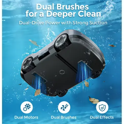 Cordless Robot Pool Cleaner With Powerful Suction Vacuum Cordless Robot Pool Cleaner With Powerful Suction Vacuum